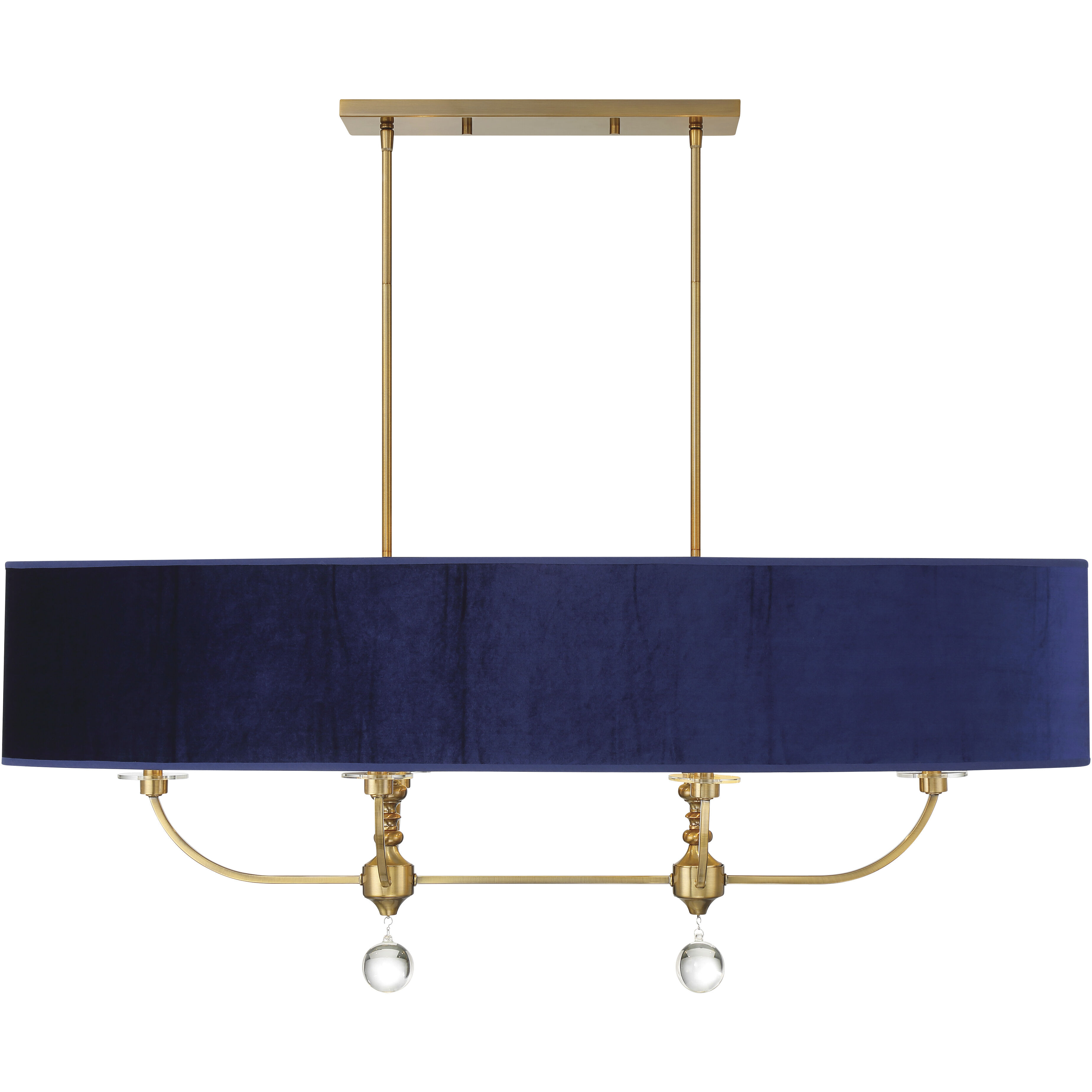 Van Noord 6 Light 48 inch Oxidized Aged Brass Island Chandelier Ceiling Light